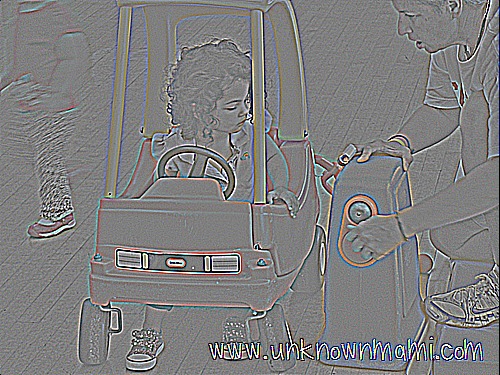 Filling up toy car