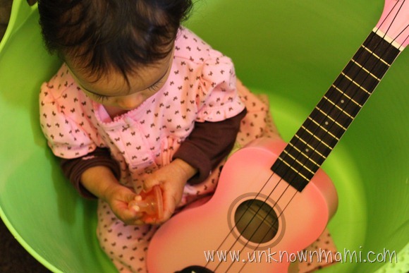 Baby and ukulele