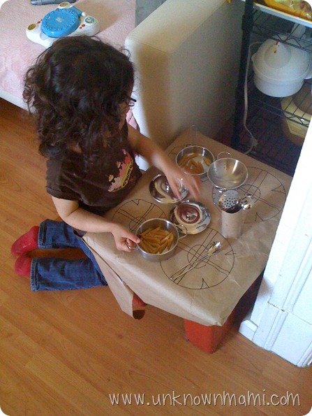 Pretending to cook