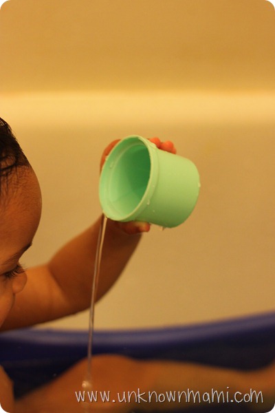 baby pouring water