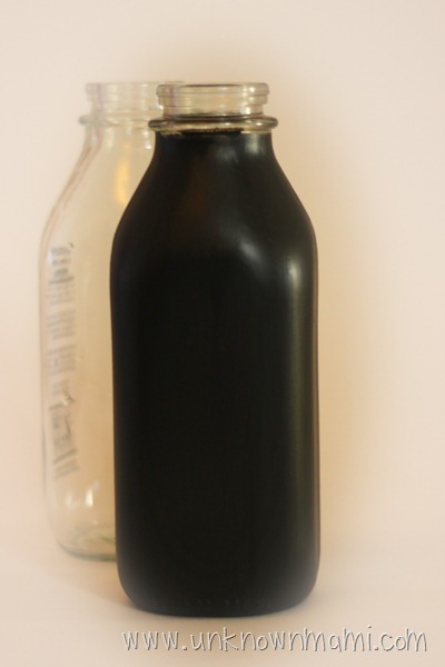 Chalkboard paint milk jug