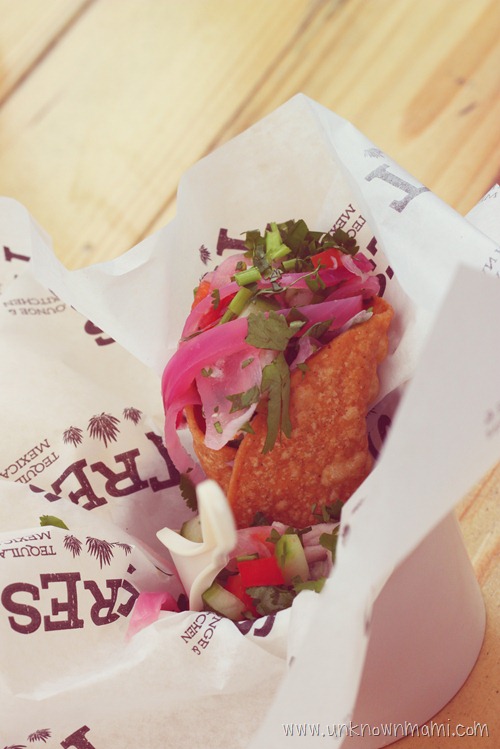 Ceviche in a tortilla cone from Tres Truck.