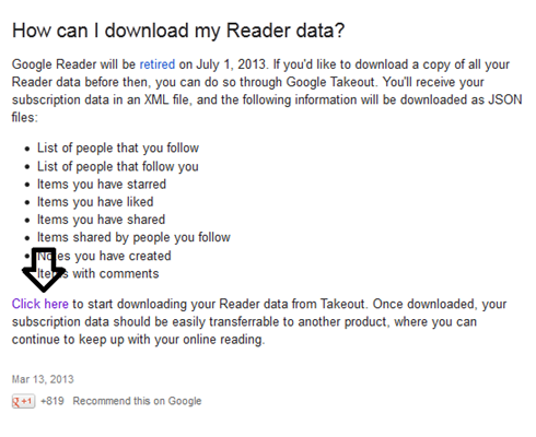 How to export your Google feeds