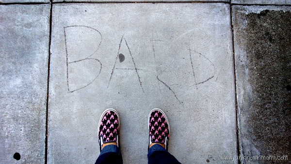 Bard written on the sidewalk