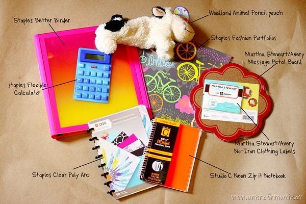 Back to school supplies from Staples