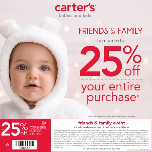 MCC Carter's Friends & Family Coupon #CartersFam