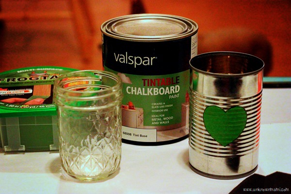 DIY chalkboard vases