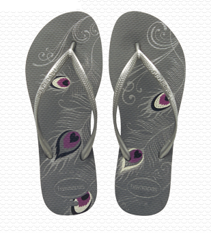 Slim Peacock Havianas in sliver