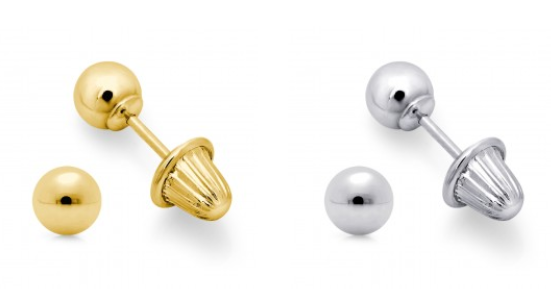 Children's_Ball_Stud_Earrings_with_Safety_Bell_Back Children's_Ball_Stud_Earrings_with_Safety_Bell_Back