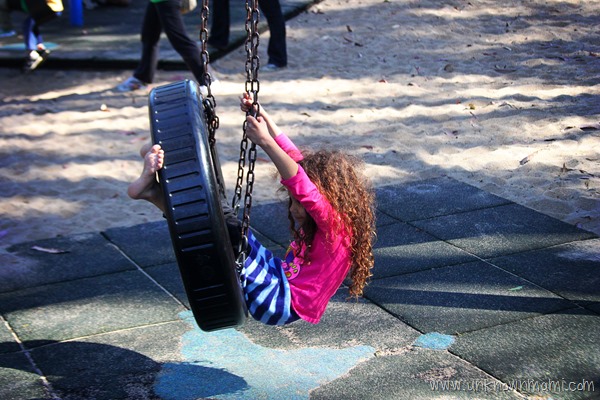Tire swing in the park