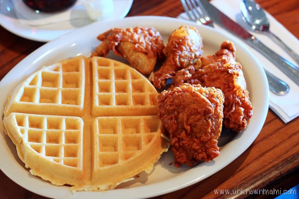 Chicken and waffles at The Boulevard Cafe