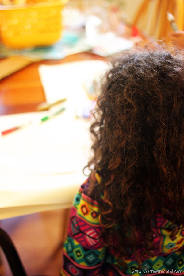 Child doing art