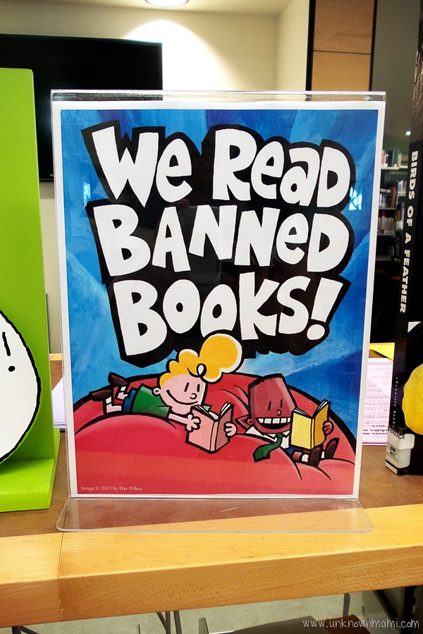 We read banned books sign