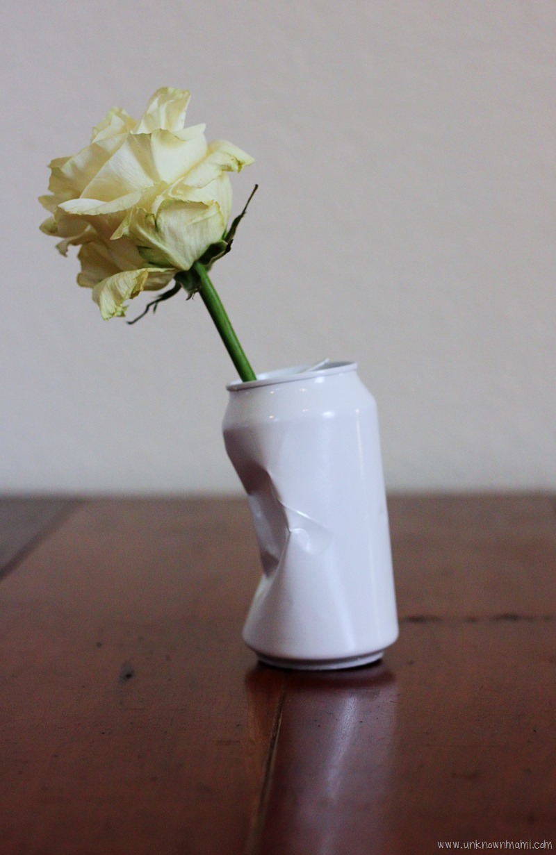 Aluminum can bud vase