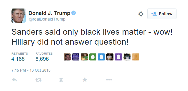 Donald Trumps Tweets During the #DemDebate