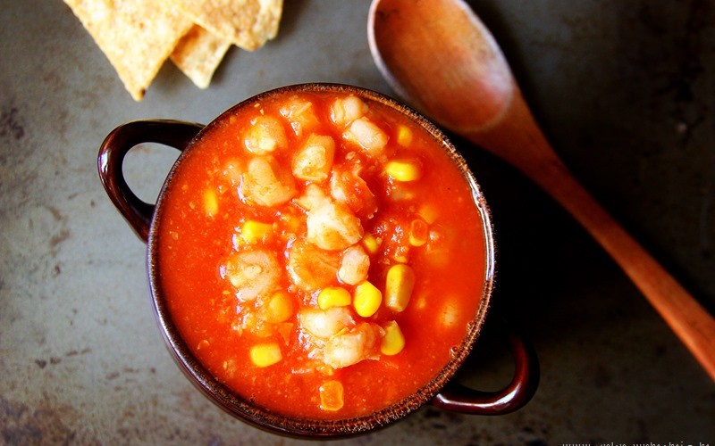 Tortilla Soup Recipe with Hominy and Corn