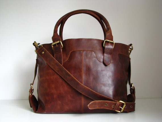 Large Leather Purse Vintage Brown fron The Leather Store