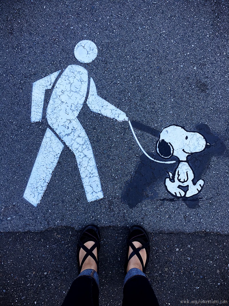 Snoopy on leash