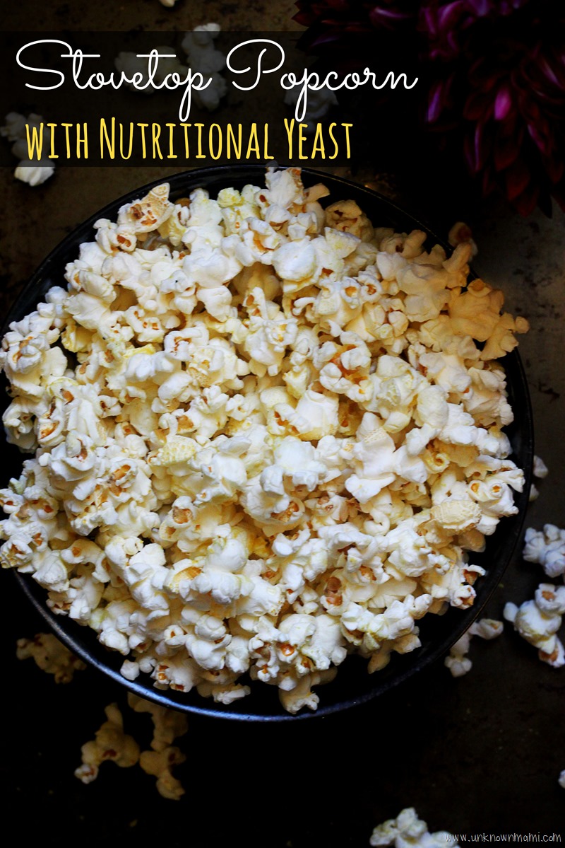 Stovetop Popcorn With Nutritional Yeast