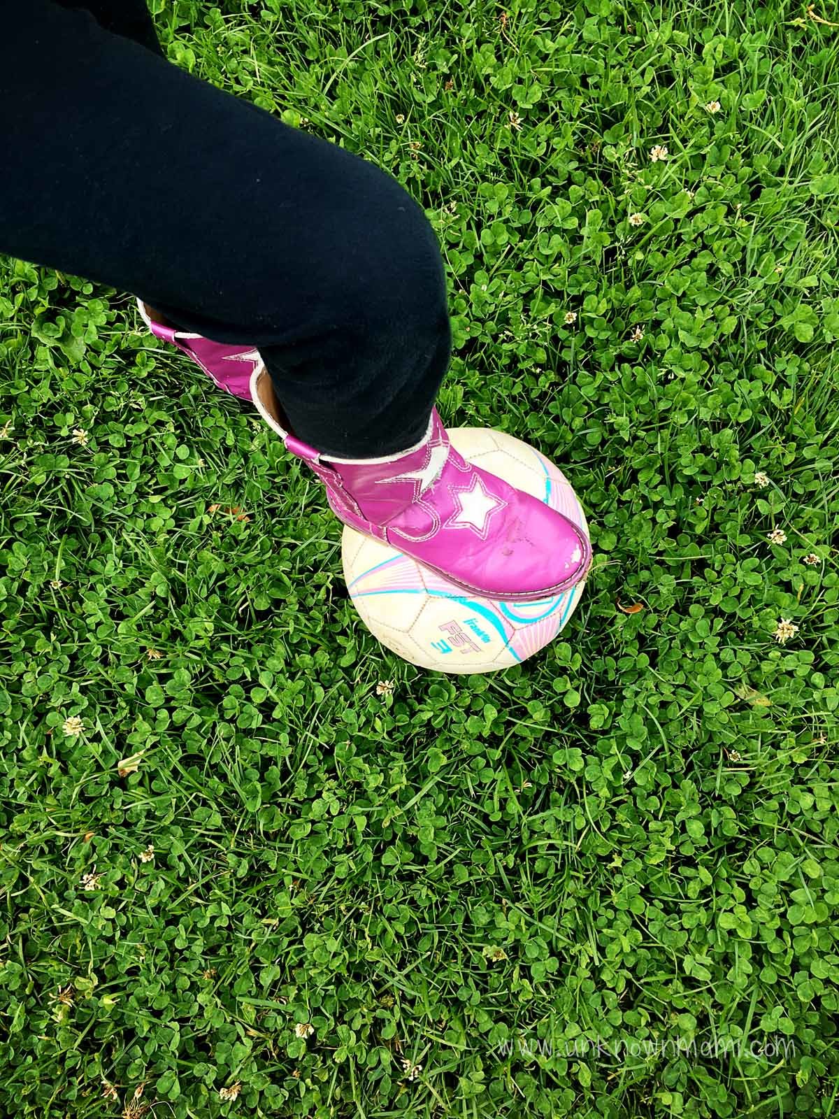 Soccer ball in grass