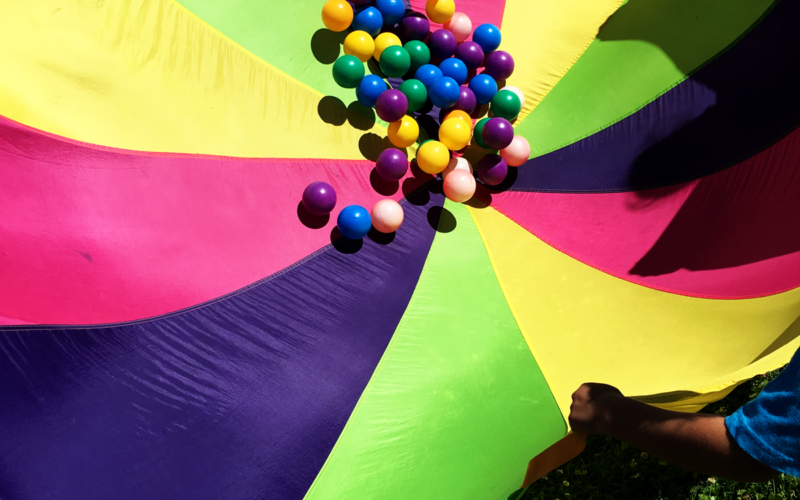 Parachute and balls