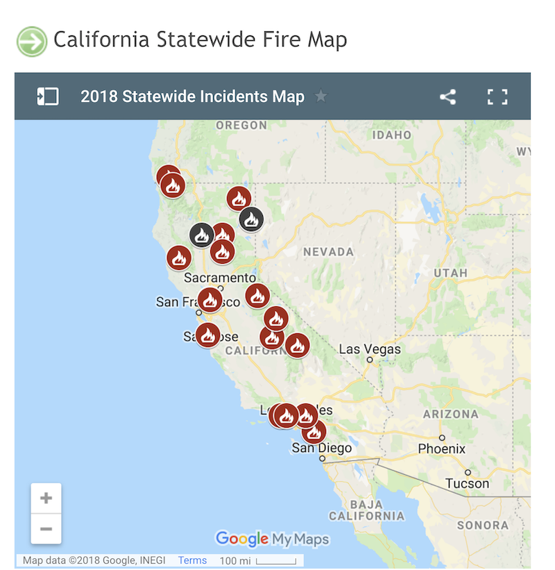 California Fire Map 2018