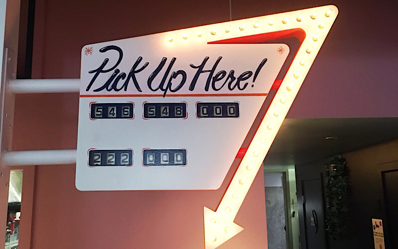 Outer Orbit Pick Up Here sign