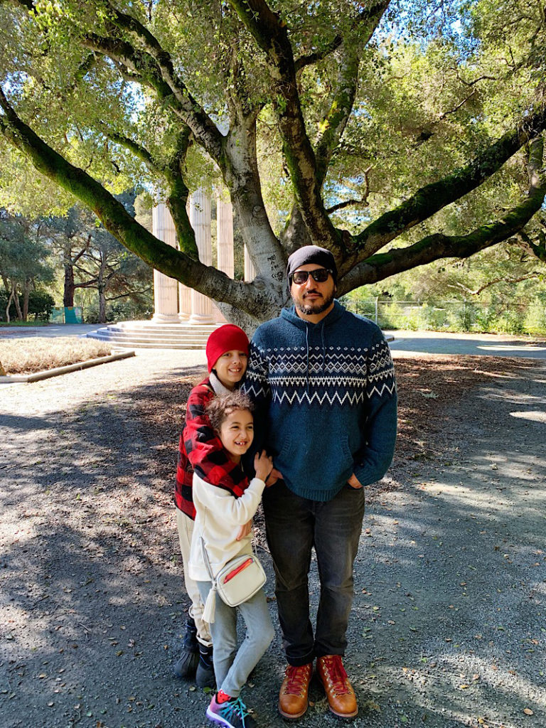 Father and daughters at Pulgas Water Temple