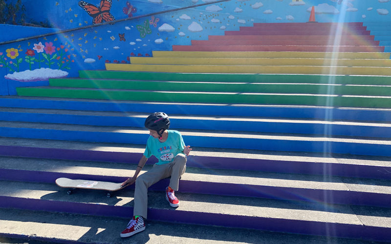 rainbow stairs at McKinley Elementary
