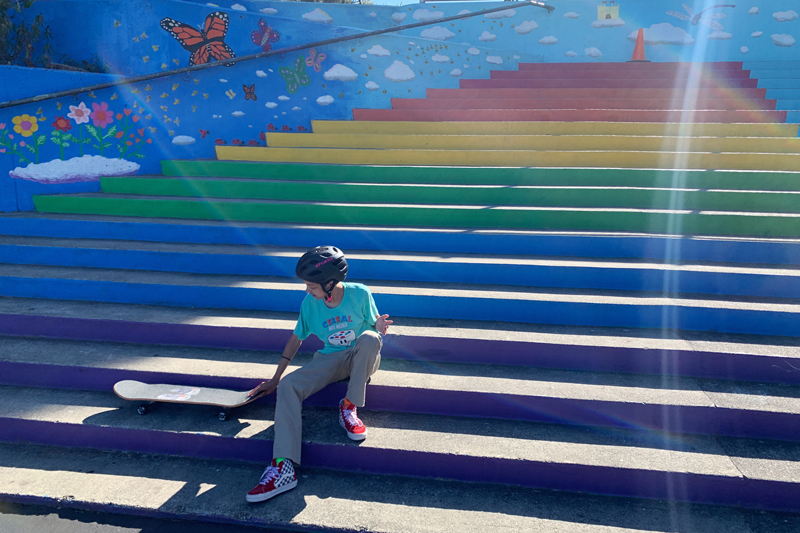 rainbow stairs at McKinley Elementary