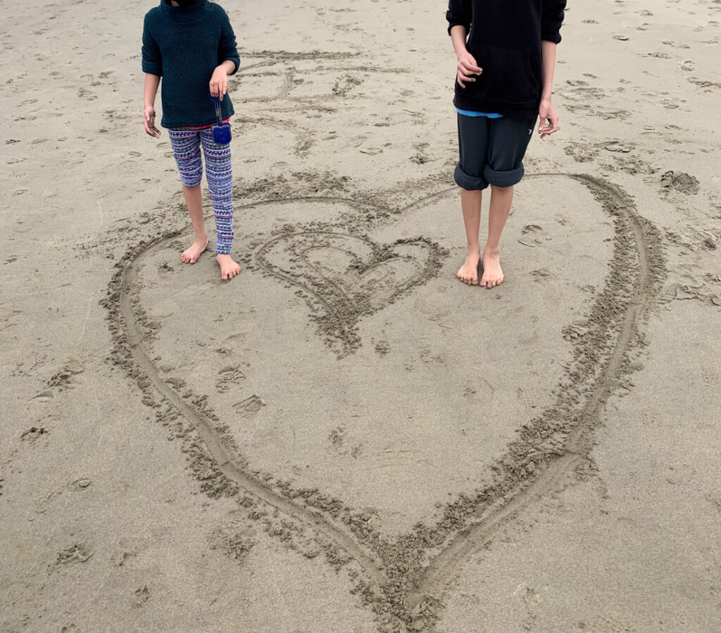 heart in sand