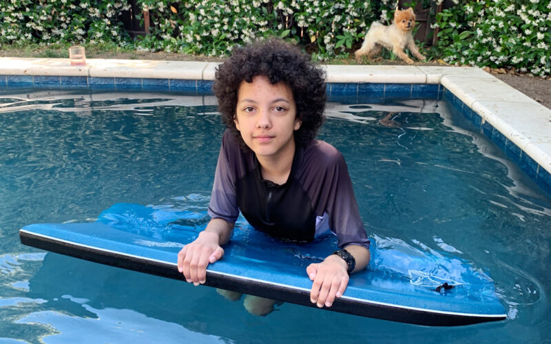 12-year-old in pool