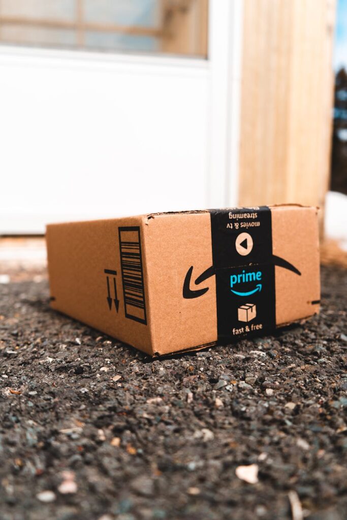 amazon prime package on the porch put upside down